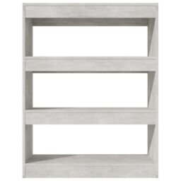 Berkfield Home Book Cabinet/Room Divider Concrete Grey 80x30x103 cm Engineered wood - Size: 80 x 30 x 103 cm - thumbnail 3