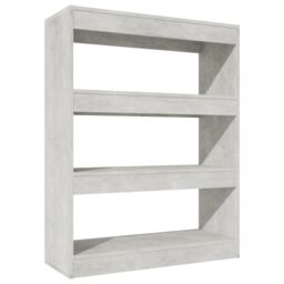 Berkfield Home Book Cabinet/Room Divider Concrete Grey 80x30x103 cm Engineered wood - Size: 80 x 30 x 103 cm - thumbnail 2