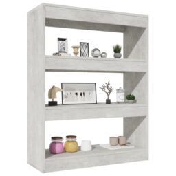Berkfield Home Book Cabinet/Room Divider Concrete Grey 80x30x103 cm Engineered wood - Size: 80 x 30 x 103 cm - thumbnail 5