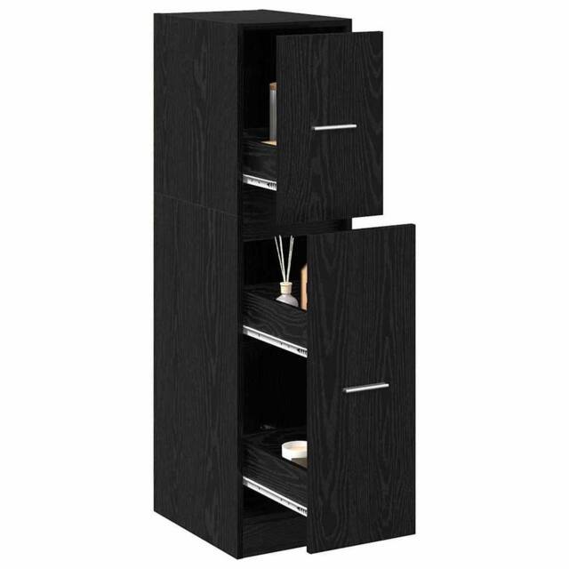 Berkfield Home Modern Apothecary Cabinet Black Oak 30x41x118 cm Engineered Wood - Size: 30 x 41 x 118 cm - image 1