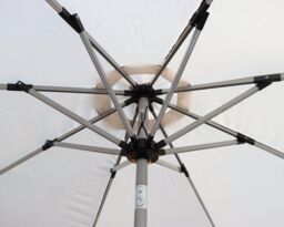 Royalcraft 2.7m Crank & Tilt LED Strip Parasol (38mm Pole, 8 Ribs) in Ivory - thumbnail 3