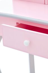Teamson Kids Play Vanity Table Set with Mirror & Stool, Little Princess Rapunzel, Pink/Grey in Pink - thumbnail 7