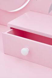 Teamson Kids Play Vanity Table Set with Mirror & Stool, Little Princess Rapunzel, Pink/Grey in Pink - thumbnail 8