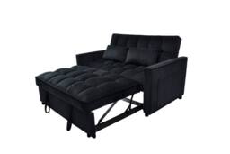 LUXURY LIFE Madrid Jumbo Cord 2 Seater Pull Out Sofa Bed in Black - thumbnail 4