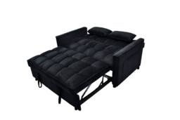 LUXURY LIFE Madrid Jumbo Cord 2 Seater Pull Out Sofa Bed in Black - thumbnail 5