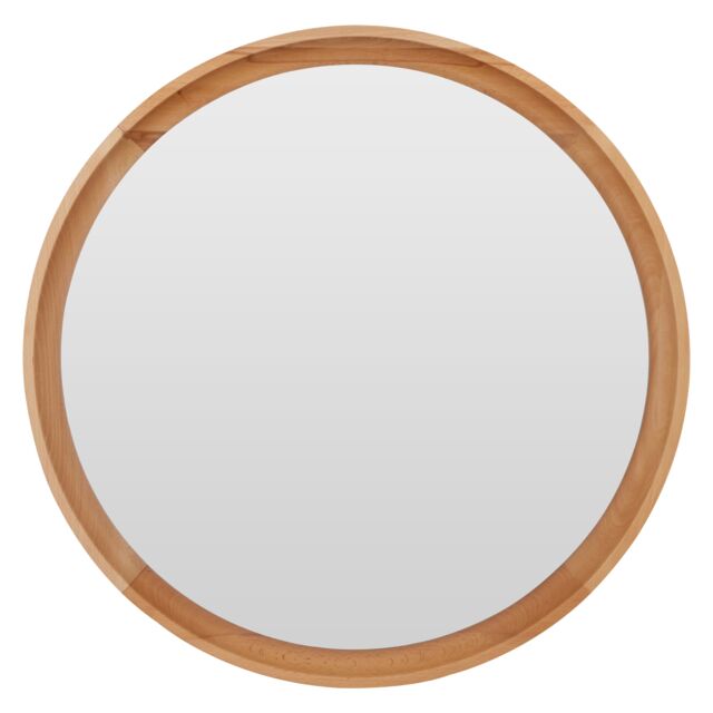 Orsina Mid Century Round Wall Mirror, Stylish Design Hallway Mirror For Livingroom, Elegant Modern Wall Mirror in Brown - image 1