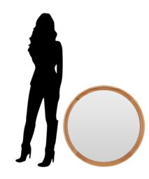 Orsina Mid Century Round Wall Mirror, Stylish Design Hallway Mirror For Livingroom, Elegant Modern Wall Mirror in Brown - thumbnail 5