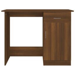 Berkfield Home Desk Brown Oak 100x50x76 cm Engineered Wood - Size: 100 x 50 x 76 cm - thumbnail 6