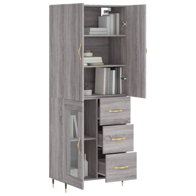 Berkfield Home Highboard Grey Sonoma 69.5x34x180 cm Engineered Wood - image 1
