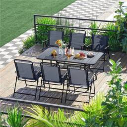 Kelvenix 2PCS Outdoor Dining Chairs Foldable navy blue - Size: 0.6m2 - thumbnail 3