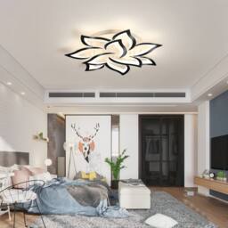 NIVOR 70W Dimmable LED Ceiling Light Acrylic 10-Leaf Chandelier Remote 85cm in Black