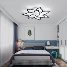 NIVOR 70W Dimmable LED Ceiling Light Acrylic 10-Leaf Chandelier Remote 85cm in Black - thumbnail 5