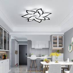 NIVOR 70W Dimmable LED Ceiling Light Acrylic 10-Leaf Chandelier Remote 85cm in Black - thumbnail 4
