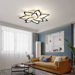 NIVOR 70W Dimmable LED Ceiling Light Acrylic 10-Leaf Chandelier Remote 85cm in Black - thumbnail 7