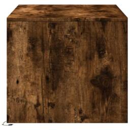Berkfield Home Durable Coffee Table with LED Lights Smoked Oak Engineered Wood in Brown - thumbnail 7