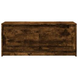 Berkfield Home Durable Coffee Table with LED Lights Smoked Oak Engineered Wood in Brown - thumbnail 6