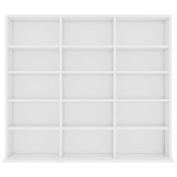 Berkfield Home CD Cabinet White 102x23x89.5 cm Engineered Wood - thumbnail 4
