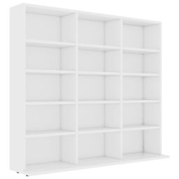 Berkfield Home CD Cabinet White 102x23x89.5 cm Engineered Wood - thumbnail 2