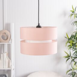 ValueLights Sophia Pair of Two Small 26cm Easy Fit Ceiling Lamp Shades with Bulbs in Dusty Pink - Size: 10 inches - thumbnail 3