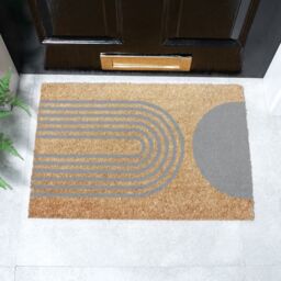 Artsy Mats Grey Abstract Half Moon Doormat - Size: 40 cm x 60 cm - thumbnail 2