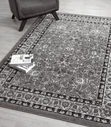 Desire Rugs Obsidian Modern Low Pile Area Rug - Classical Traditional Design in Grey - Size: 160 cm x 230 cm - thumbnail 3