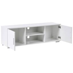 Wyld and Coco TV Stand - White MDF Cabinet with Metal Legs and Cable Management - thumbnail 4