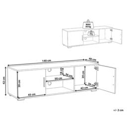 Wyld and Coco TV Stand - White MDF Cabinet with Metal Legs and Cable Management - thumbnail 3