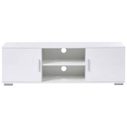 Wyld and Coco TV Stand - White MDF Cabinet with Metal Legs and Cable Management - thumbnail 5