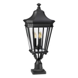 Netlighting Cotswold Lane 3 Light Large Outdoor Pedestal Light Black IP44 E14 - thumbnail 2