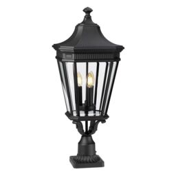 Netlighting Cotswold Lane 3 Light Large Outdoor Pedestal Light Black IP44 E14 - thumbnail 1