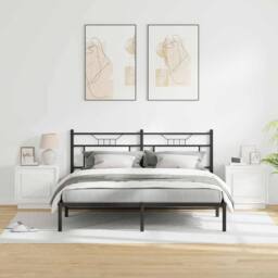 Berkfield Home Bedside Cabinets with LED Lights 2 pcs White 44x34, 5x45 cm - thumbnail 4
