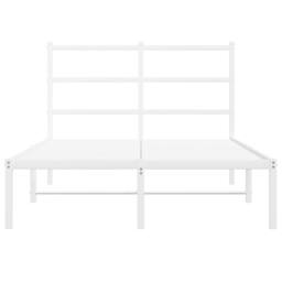 Berkfield Home Metal Bed Frame without Mattress with Headboard White 120x190cm - Size: 120x190 cm - thumbnail 5