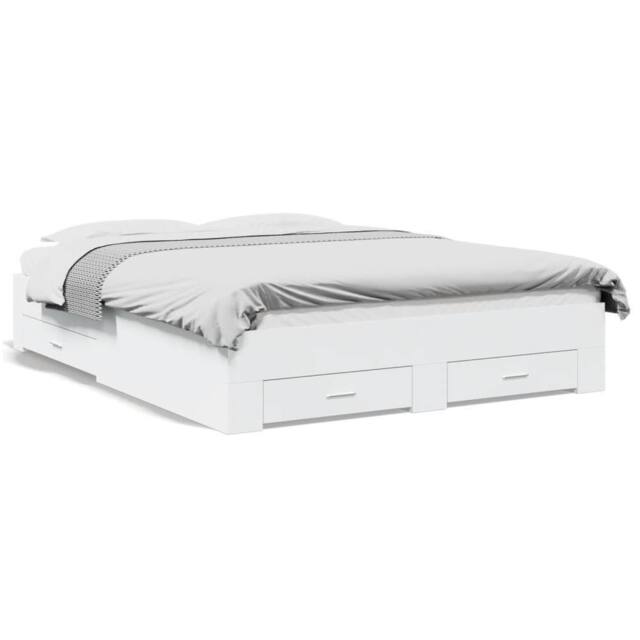 Berkfield Home Bed Frame with Drawers without Mattress White 140x200 cm - image 1