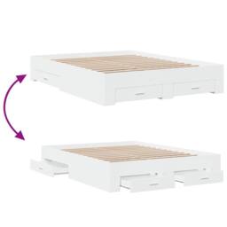 Berkfield Home Bed Frame with Drawers without Mattress White 140x200 cm - thumbnail 7