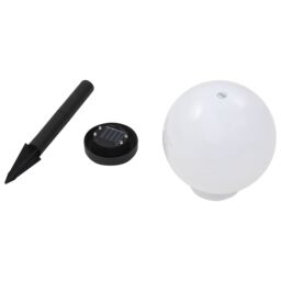 Berkfield Home Outdoor Solar Lamps 3 pcs LED Spherical 20 cm RGB in White - thumbnail 6