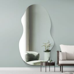 "MirrorOutlet The Lacuna - Frameless Pond Wall Mirror 71"" X 32"" (180CM X 80CM) in Silver - Size: 1 Pack" - thumbnail 2