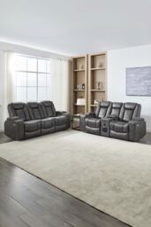 More4Homes Ashton Electric Recliner 2+3 Seater Sofa Set Technology Fabric With Speakers & Usb-C Charging in Grey
