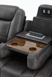 More4Homes Ashton Electric Recliner 2+3 Seater Sofa Set Technology Fabric With Speakers & Usb-C Charging in Grey - thumbnail 6
