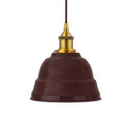 SE Home Burgundy Red Lincoln Pendant Light - Antique Gold - Brown Twisted - thumbnail 1