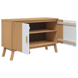 Berkfield Home Sideboard OLDEN White & Brown 114x43x73.5 cm Solid Wood Pine in Natural - thumbnail 7