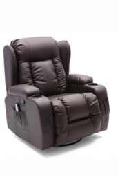 More4Homes Caesar Manual Recliner Bonded Leather 1+3 Seater Sofa Set in Brown - thumbnail 4