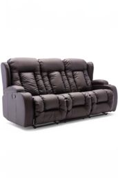 More4Homes Caesar Manual Recliner Bonded Leather 1+3 Seater Sofa Set in Brown - thumbnail 2