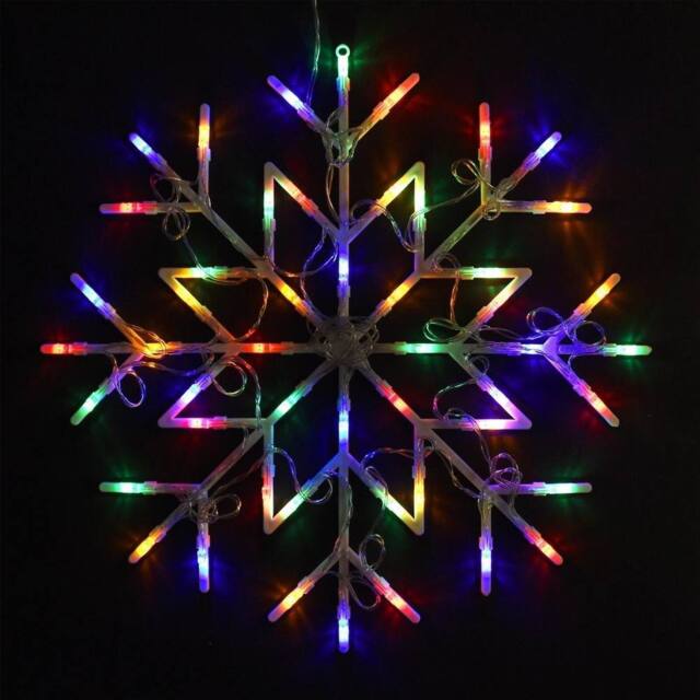 VOGREX Multicoloured 50 LED WINDOW SNOWFLAKE Fairy Light Up - image 1