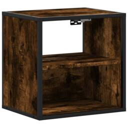 Berkfield Home Wall-mounted Bedside Cabinet Smoked Oak 40x31x39.5 cm in Brown - thumbnail 1