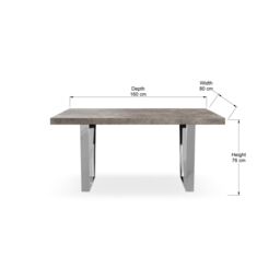 More4Homes Aria 4-6 Seater Dining Table w Chrome Legs in Grey - thumbnail 5