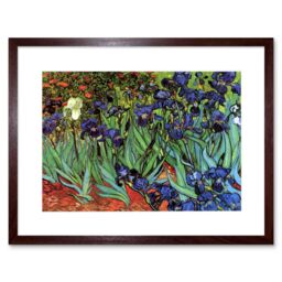 "Artery8 Wall Art Print Van Gogh Irises Artwork Framed 9X7 Inch in Brown - Size: W7"" x H9""" - thumbnail 1