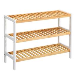 Kelvenix Natural 3 Tier Bamboo Wooden Shoe Storage - Size: 0.6m2