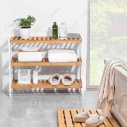 Kelvenix Natural 3 Tier Bamboo Wooden Shoe Storage - Size: 0.6m2 - thumbnail 5