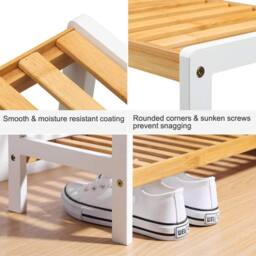 Kelvenix Natural 3 Tier Bamboo Wooden Shoe Storage - Size: 0.6m2 - thumbnail 4