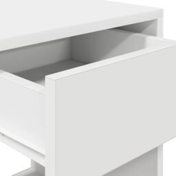 Berkfield Home Bedside Cabinets with Drawer 2 pcs White 35x34x66.5 cm - thumbnail 9